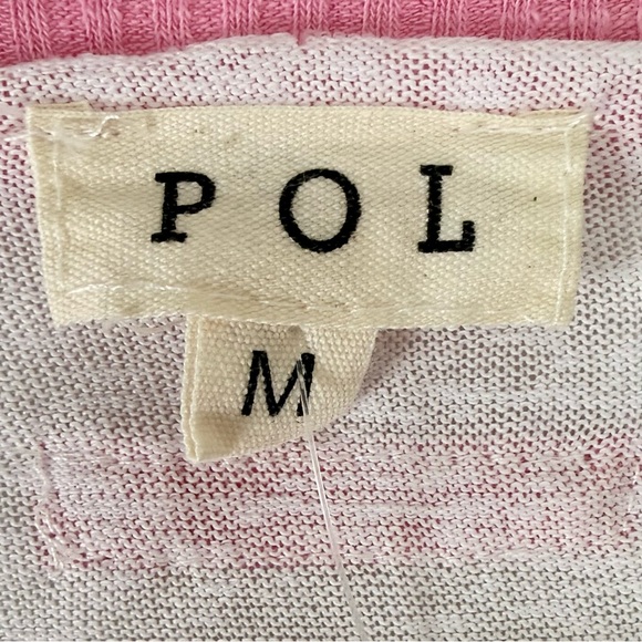 Pol Pink and White Burnout Asymmetrical Poncho Top Size Medium NEW - Picture 4 of 7